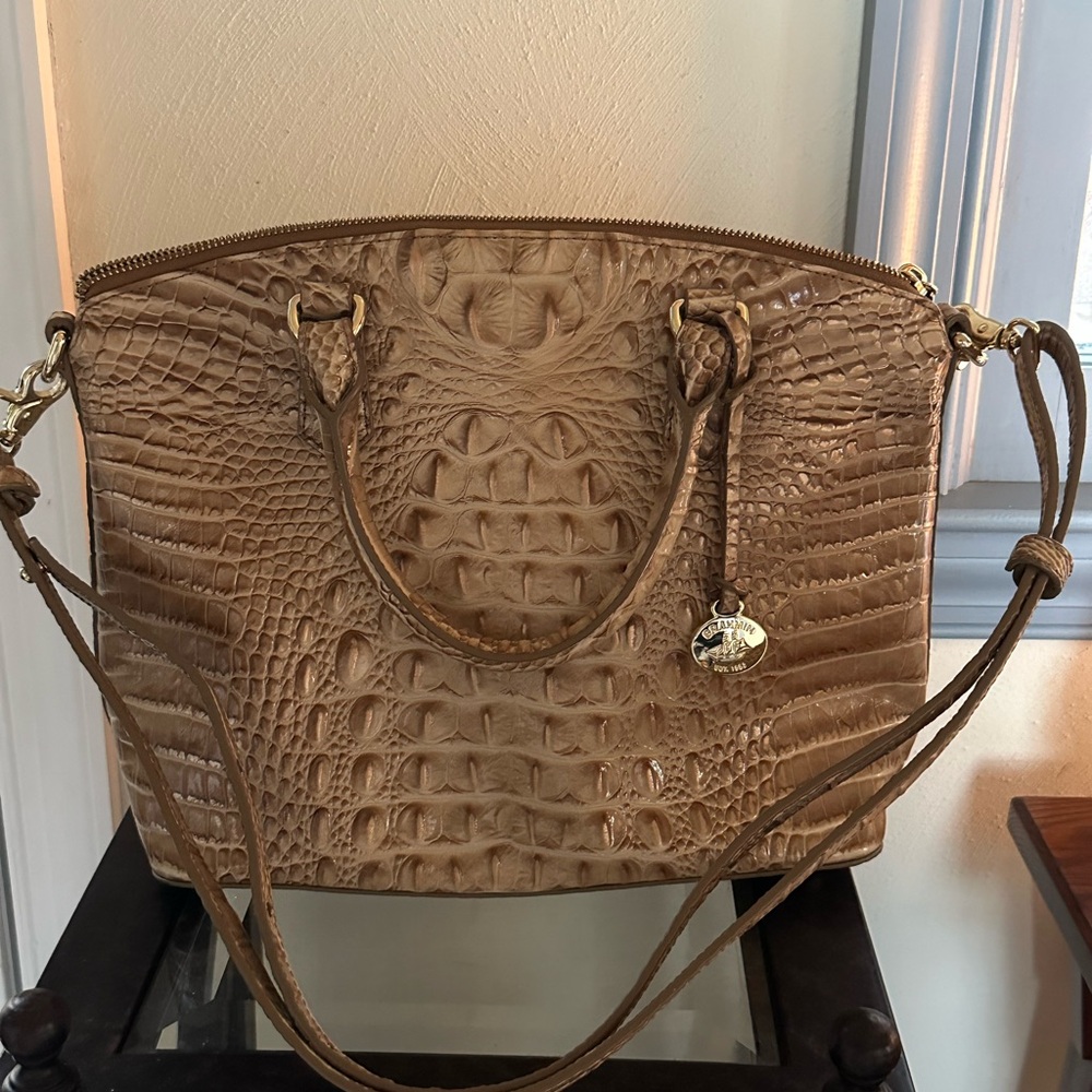 Brahmin Small Duxbury Croc-Embossed Leather Satchel